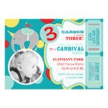 Circus Circus Birthday Invitation Card A7