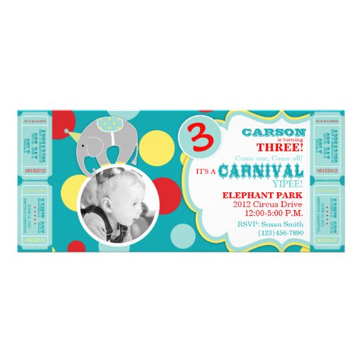 Circus Circus Birthday Invitation Tall