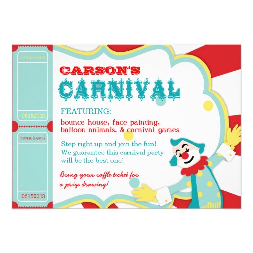 Circus Clowns Birthday Invitation A7-AQRD