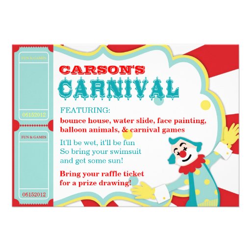 Circus Clowns Birthday Invitation A7-AQRD