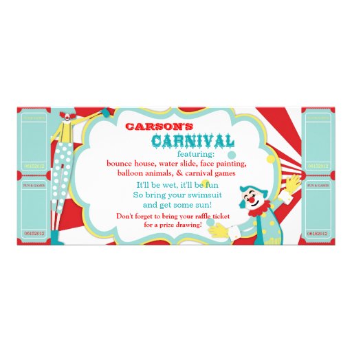 Circus Clowns Birthday Invitation T-AQRD