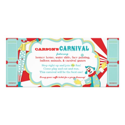 Circus Clowns Birthday Invitation T-AQRD