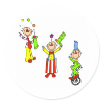 Circus Clowns Stickers