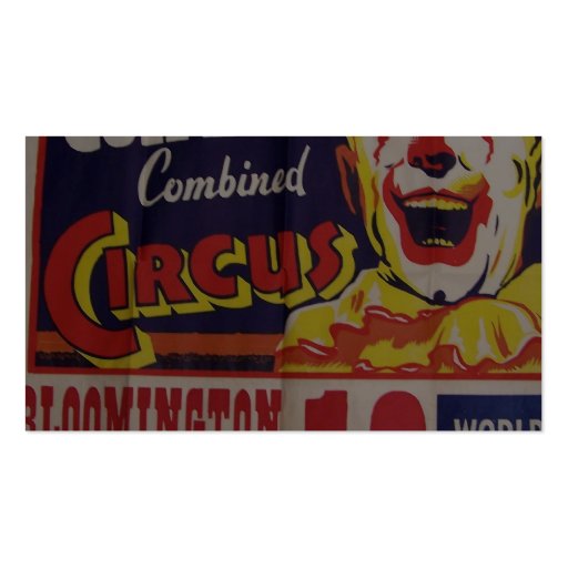 Circus, 'Clyde Beatty and Cole Bros' Retro Theater Business Cards (back side)