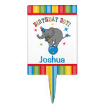 Circus Elephant 1st Birthday Rectangular Cake Picks