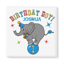 Circus Elephant 1st Birthday Fridge Magnets