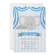 Circus Elephant Baby Shower Inviation - Boy Invite