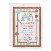 Circus Elephant Birthday Invitation
