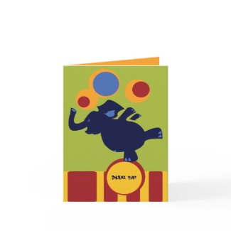 Circus Elephant Thank You Card card