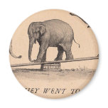 circus elephants fridge magnet