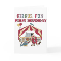 Circus First Birthday Tshirts and Gifts Greeting Cards