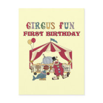 Circus First Birthday Tshirts and Gifts Postcard