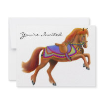 Circus Horse Party Invitation by twopurringcats Circus Horse Party Invitation