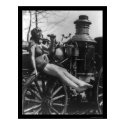 Circus Lady Sitting on a Fire Engine 1924 posters by lc_vintagephotos Circus Lady Sitting on a Fire Engine 1924 posters
