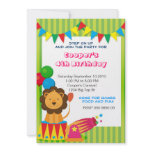 Circus Lion Birthday invite