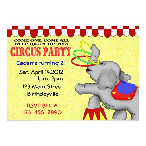Circus Party Custom Invites