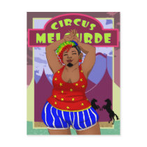 Circus Pinup Bearded Lady Postcard