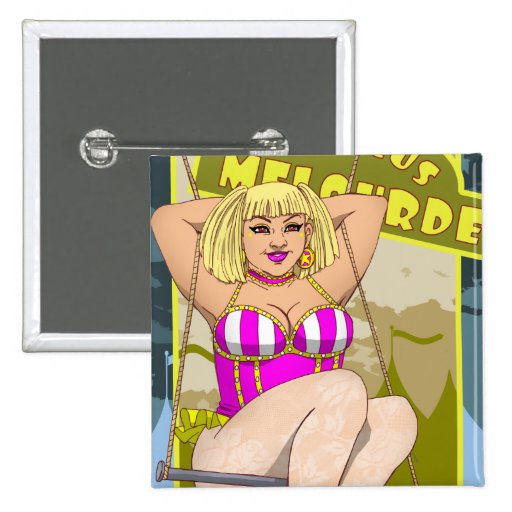 Circus Pinup Trapeze Artist Button