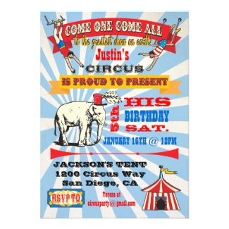 Circus Poster Style Party Invitations