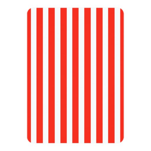 Circus Red and White Cabana Stripes Card | Zazzle