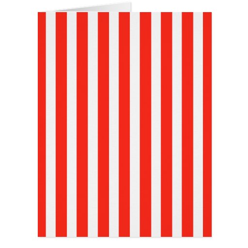 Circus Red and White Cabana Stripes Card | Zazzle