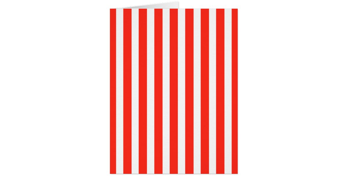 Circus Red and White Cabana Stripes Card | Zazzle