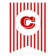 Circus Red Party Flag Bunting Banner Post Card