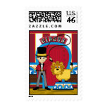 Circus Ringmaster and Lion RSVP Card Stamps