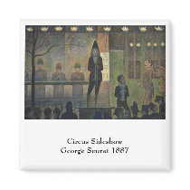 Circus Sideshow by Georges Seurat 1887 Fridge Magnets