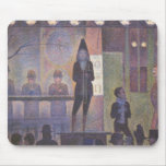 Circus Sideshow by Seurat, Vintage Pointillism Art Mousepad