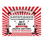 Circus Steampunk Wedding Save The Date Red Postcards