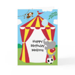 Circus Tent and Animals Birthday Card