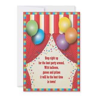 Circus Tent Carnival Birthday Party Invitation