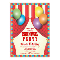 Circus Tent Carnival Birthday Party Invitation invitations