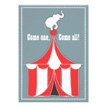 Circus Tent & Elephant Kids Birthday Party Invitations