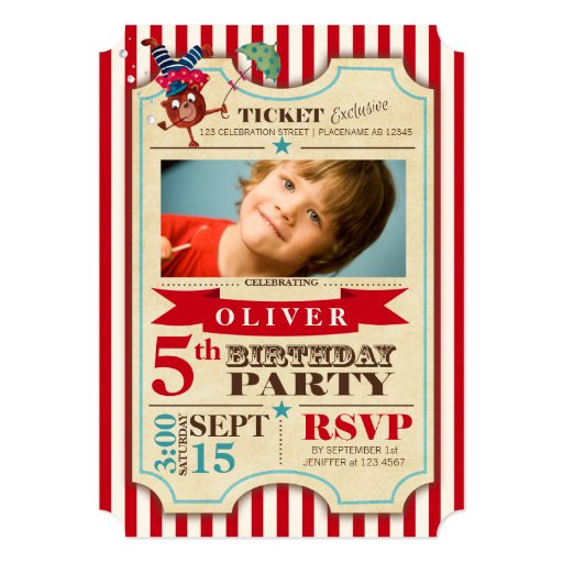 Circus Ticket | Birthday | Photo Party Invitation (front side)