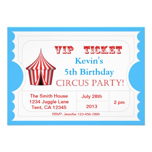 Circus Ticket Invitation