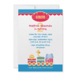 Circus Train Birthday Invitation