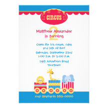 Circus Train Birthday Invitation