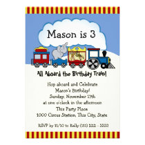 Circus Train Birthday invitations