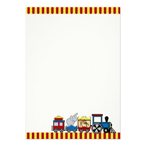 Circus Train Birthday Invites