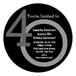 Cirle Round Numbers 40th Birthday Party Invitation