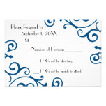 Cirrus Ivory (Blue) RSVP Card Custom Announcements