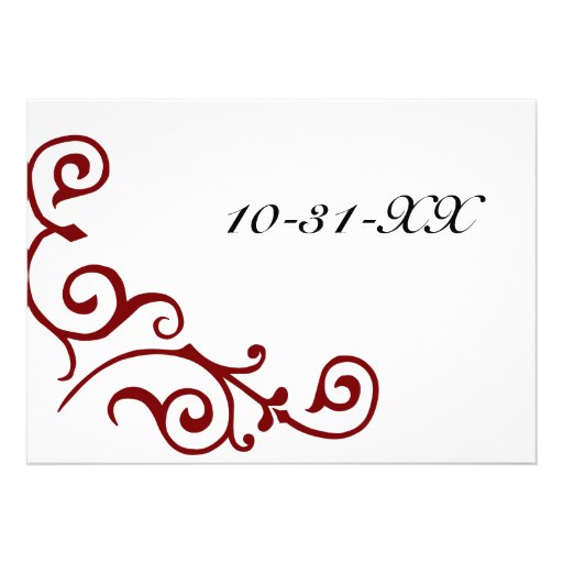 Cirrus Ivory (Red) Wedding Invitation