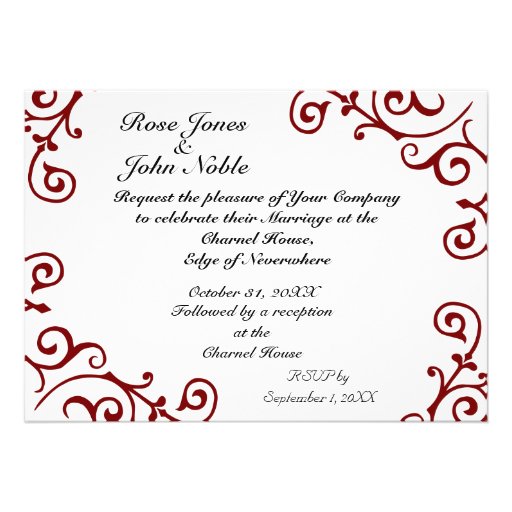 Cirrus Ivory (Red) Wedding Invitation