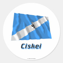 Ciskei Waving Flag with Name Round Stickers