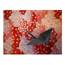 Cisne elegante de Sakura Origami del japonés Postales