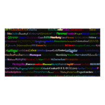 Cities Of The World Text Design I Photo Card