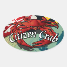 Citizen Crab of Maryland Oval Stickers