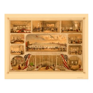 Citizens Volunteer Hospital by P.S. Duval 1862 Print